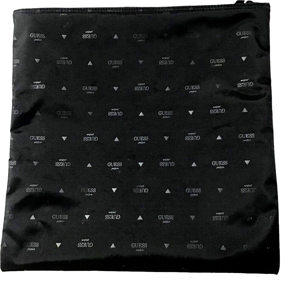 Guess Print Black Zippered Pouch Size 12" x 12"